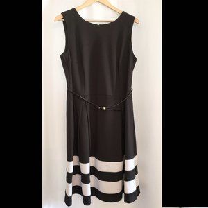 16W Taylor Woman Black & White Fit & Flare Dress